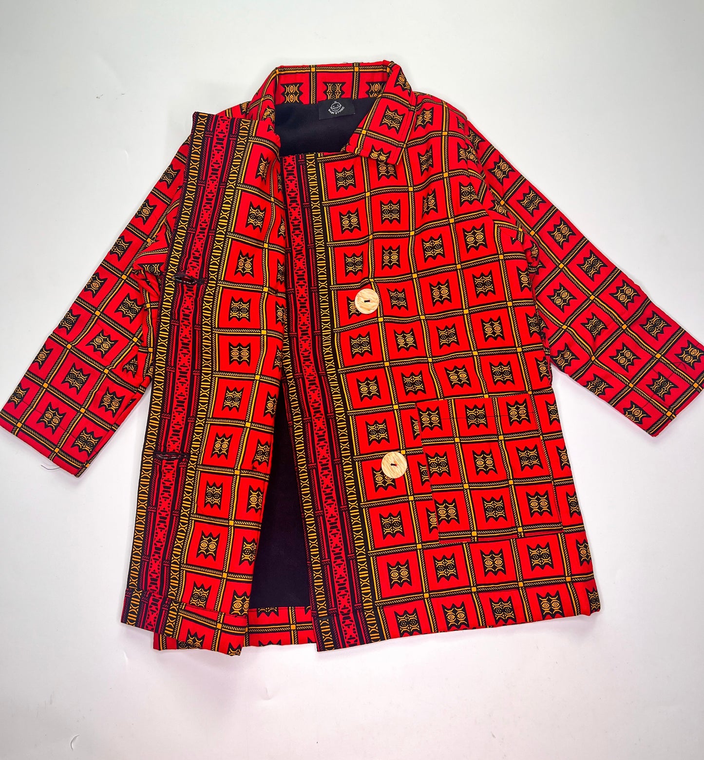 African print Kids Jacket Red Tribal