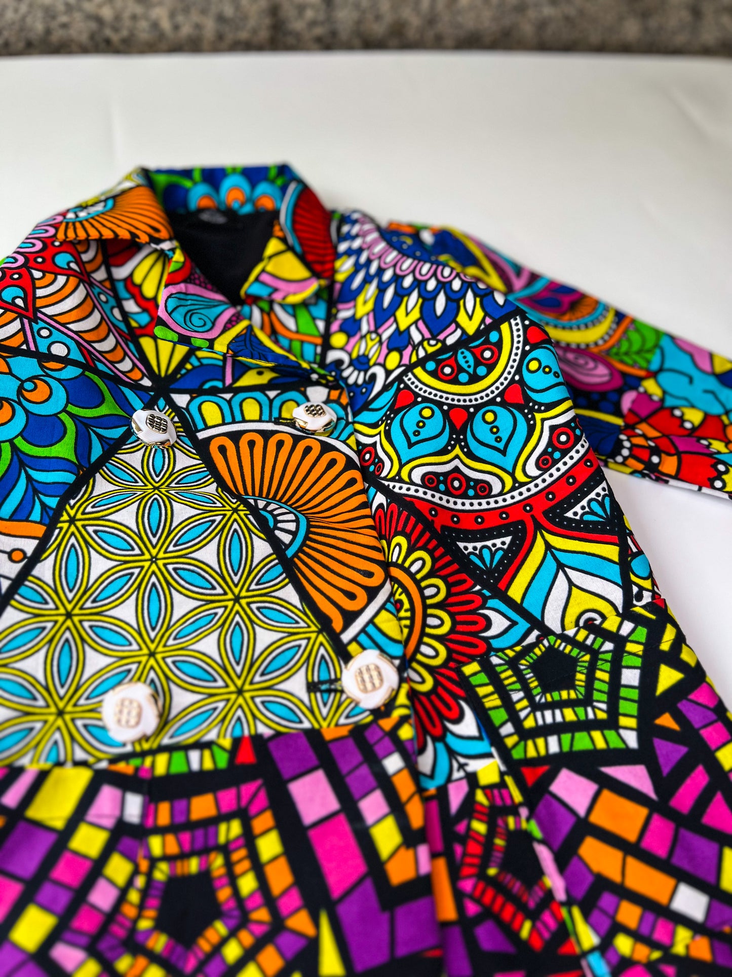 African Print Kids Jacket Rainbow Unisex