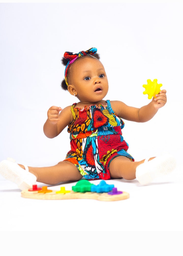 AFRICAN PRINT FLORAL BABY ROMPER