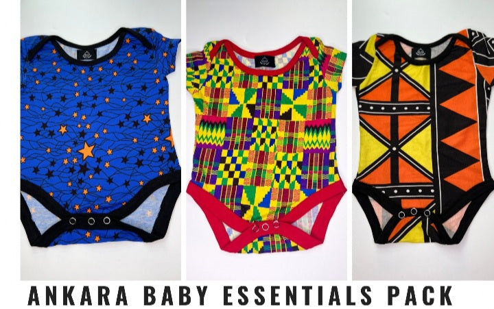Ankara Baby Onesies Pack of 3