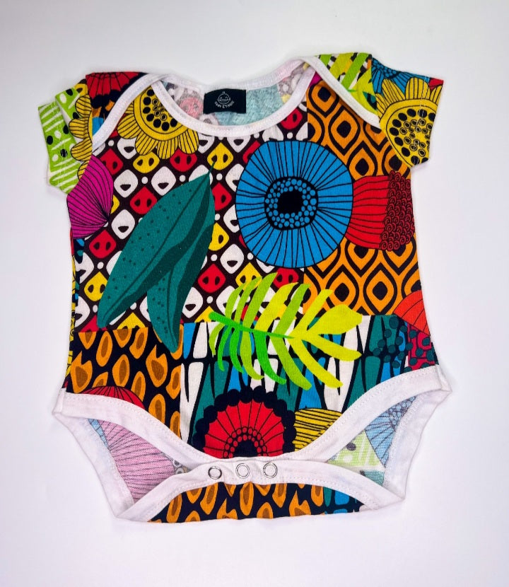 African Print Pack of 3 Unisex Ankara Baby Onesies