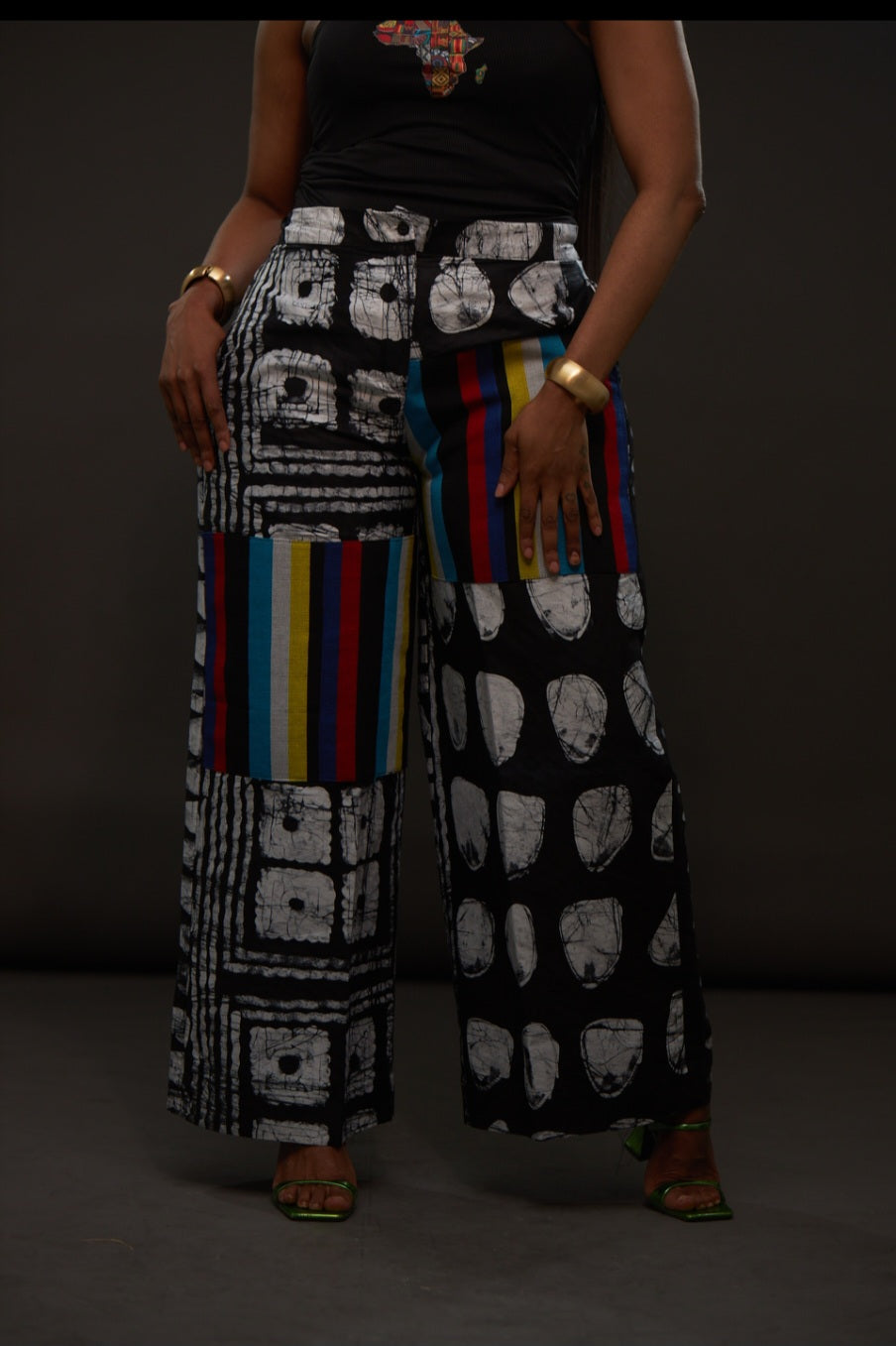African Adire and Aso oke Cargo Trousers