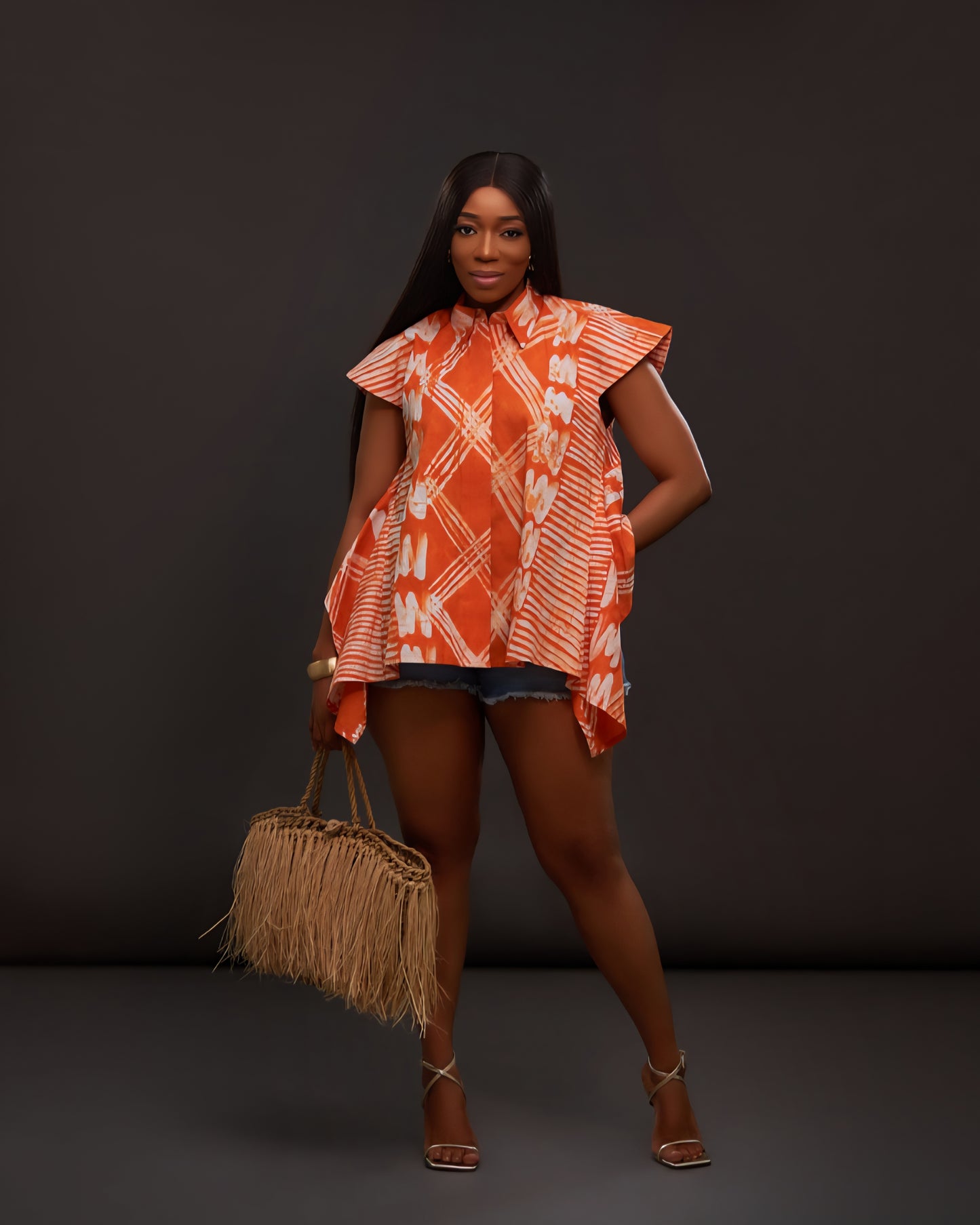 African Print Button Down Shirt