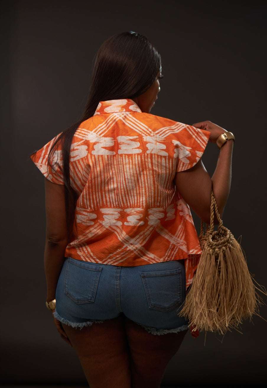 African Print Button Down Shirt