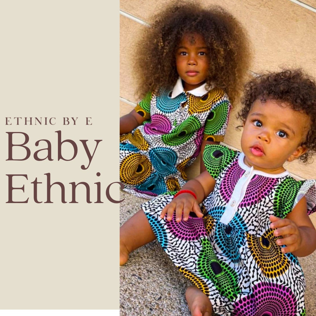 Ankara Print Polo Dress little girls circle print