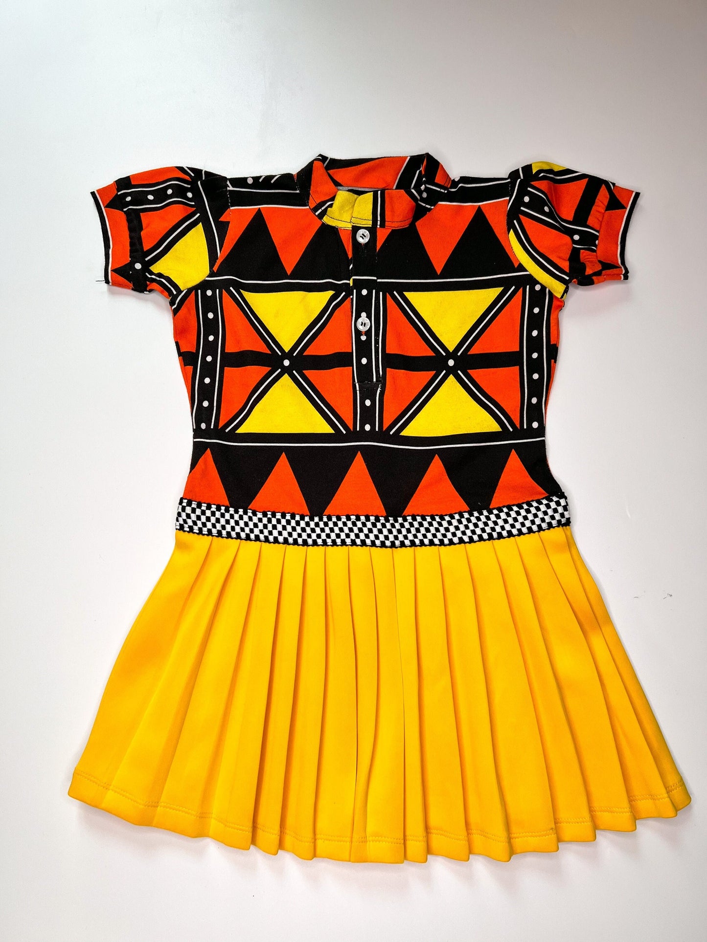 African Print Little Girls Monogolian Polo Dress , 1st birthday dress in OrganicJersey
