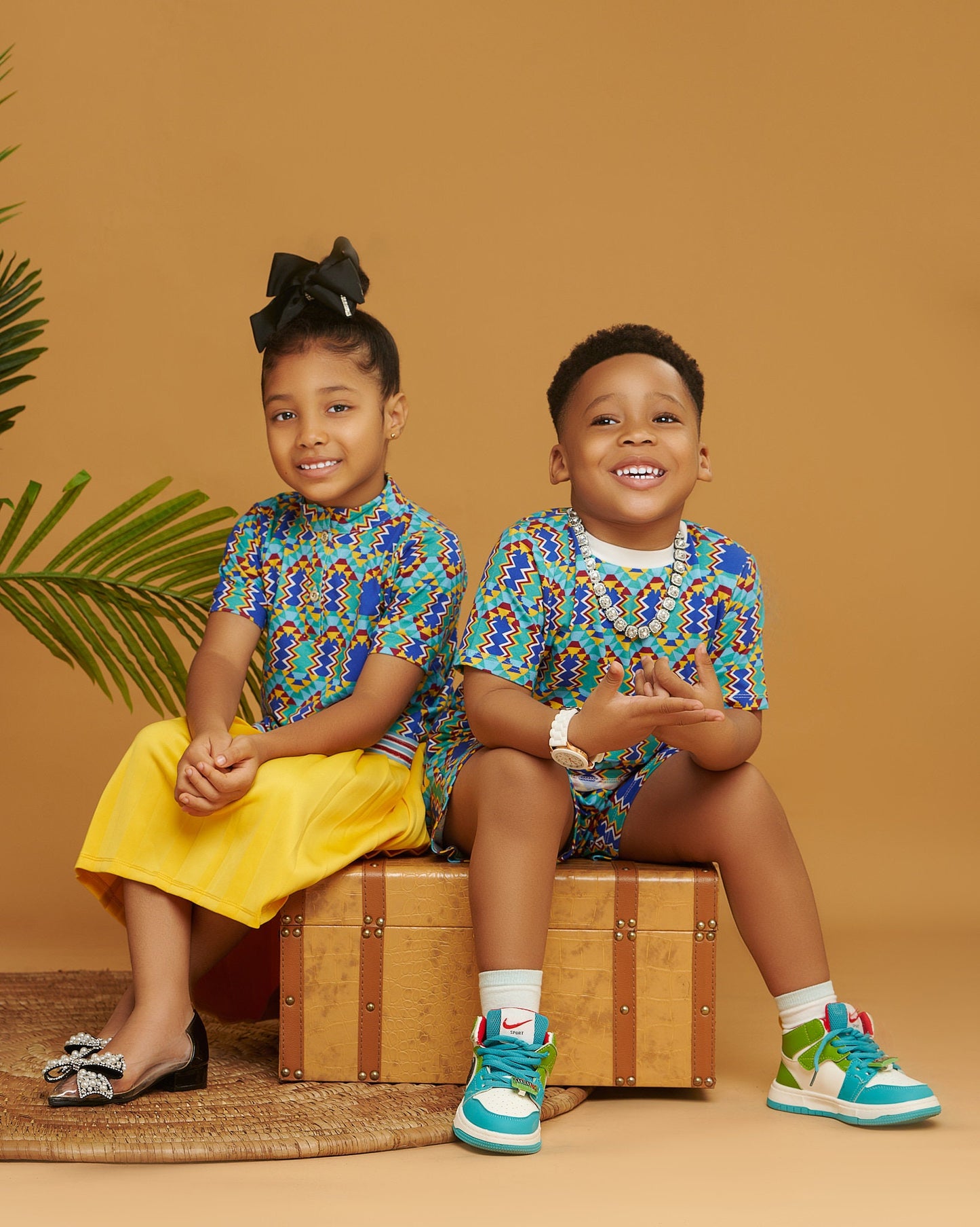 African Print Cotton Jersey Skater Dress for Little Girl birthday and occasion