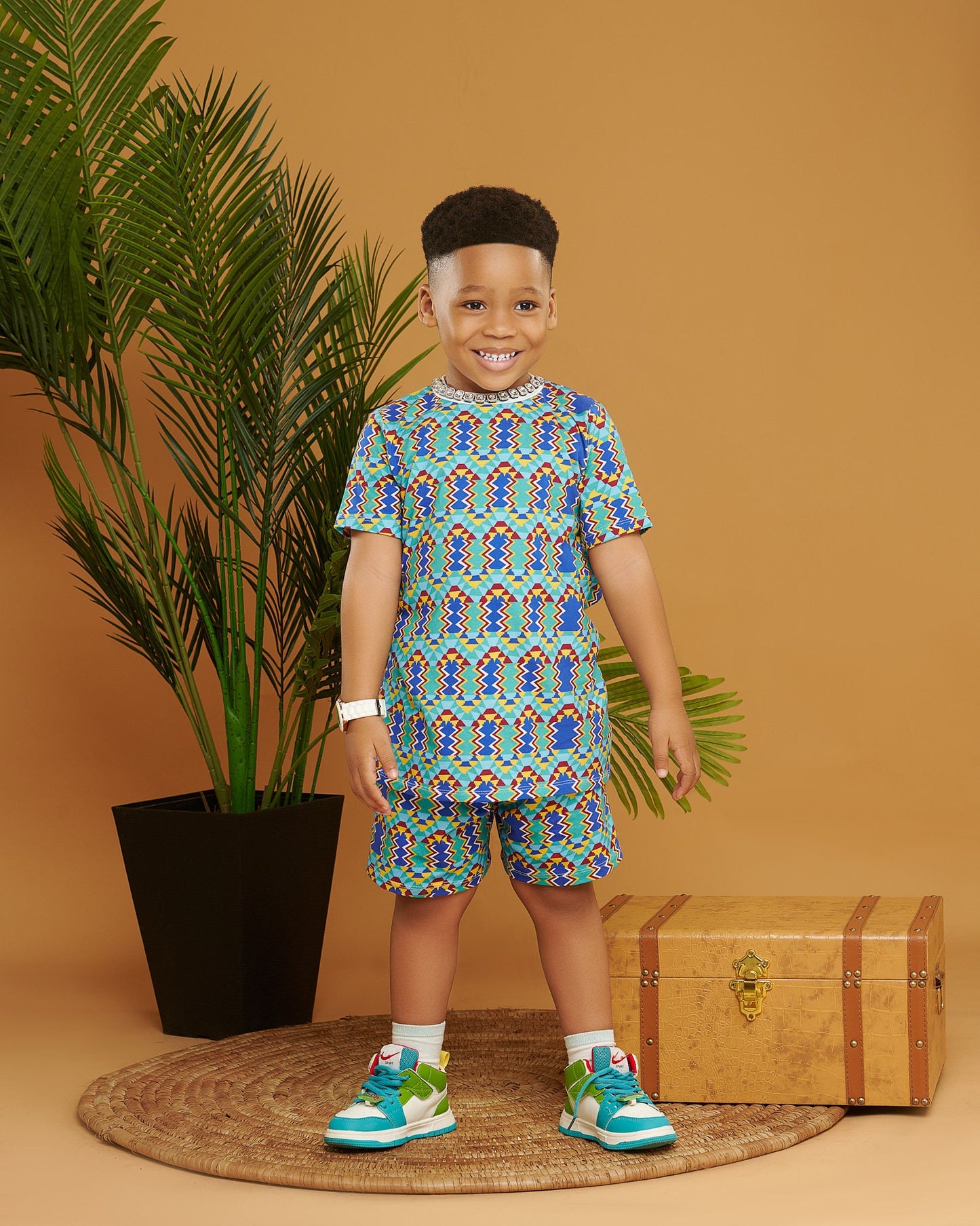 African Print Organic Cotton Tshirt Set for Boys