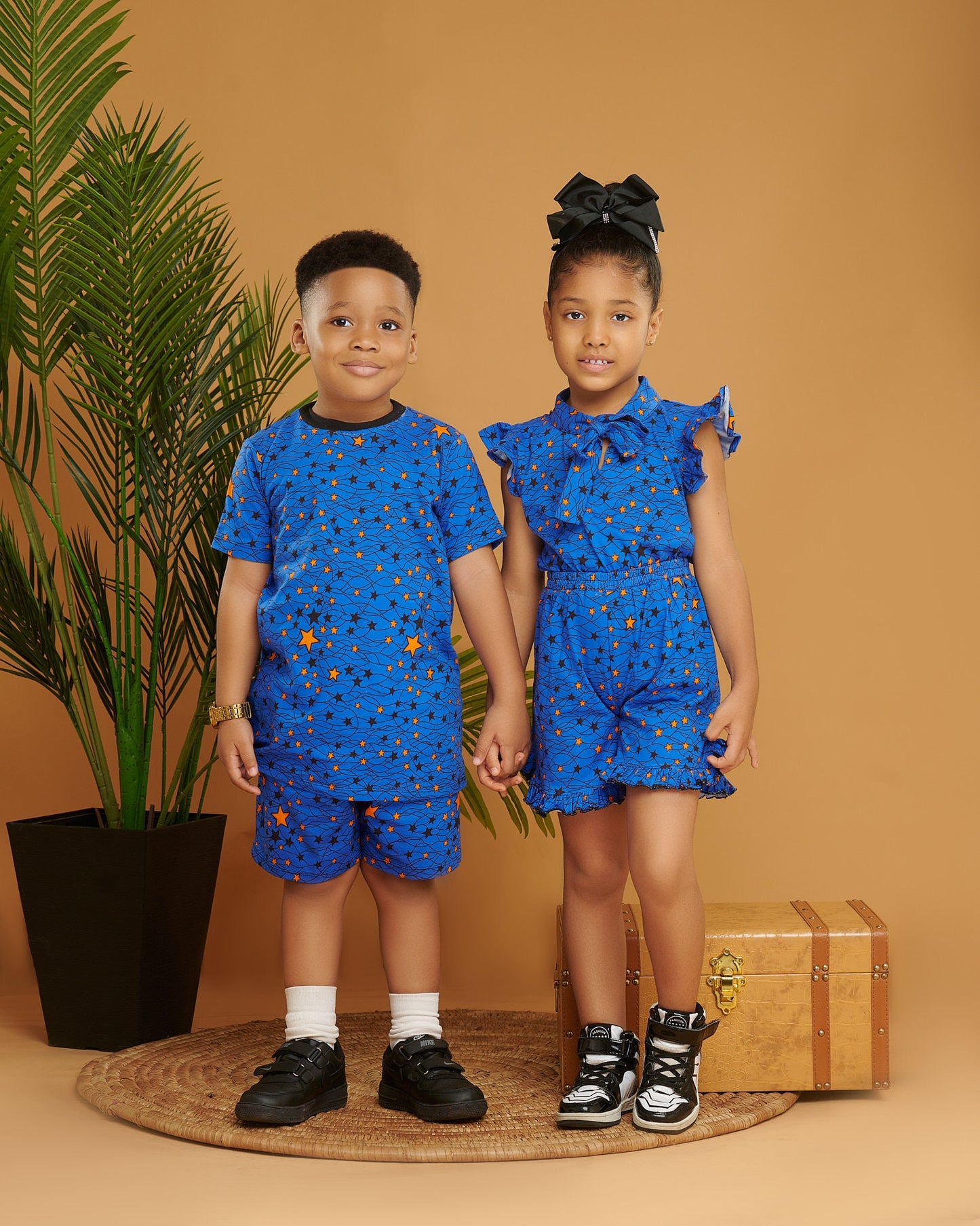 African Print Boys Tshirt and shorts set Star Print