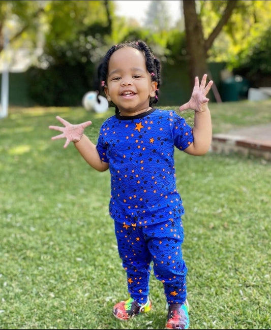 Star Print Ankara jersey tshirt and Joggers set